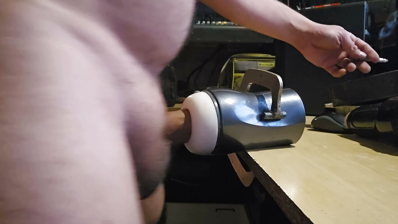 My very small uncut dick grows huge and cum while fucking toys
