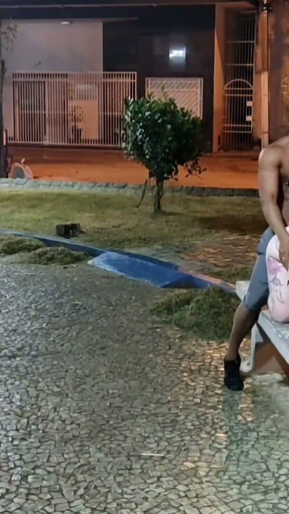 Valentine couple had their first adventure having sex in the public square in front of a church | Clip 2