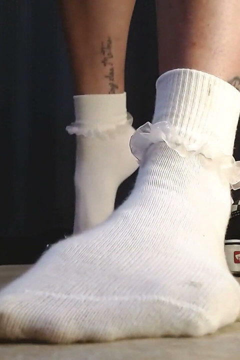College Girl Ruffled Socks Fav Pair Vans Sneakers