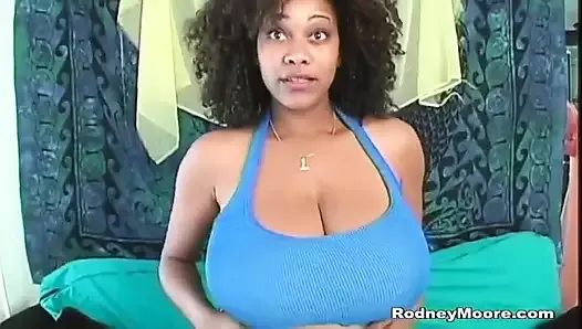 Pretty black girl huge tits messy wet blow job vintage