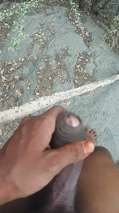 Tamil village boy flashing forest in old women