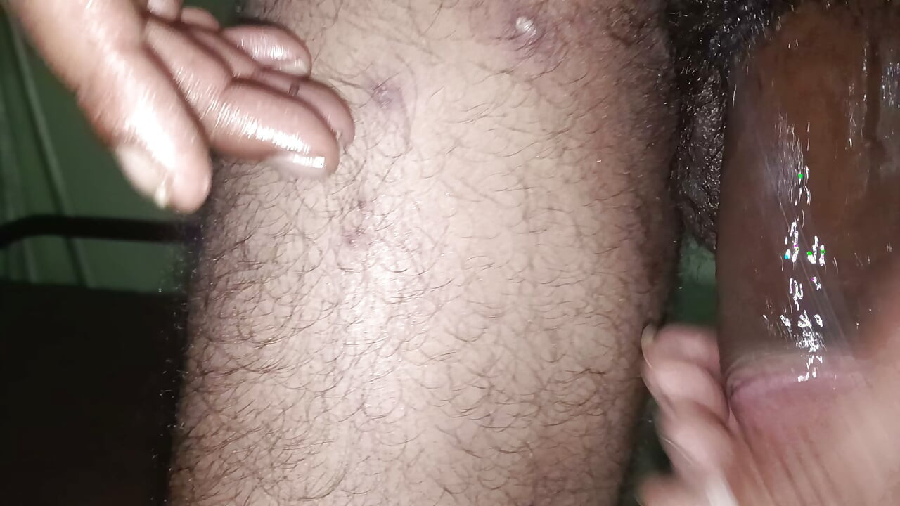 Big black cock  hand job