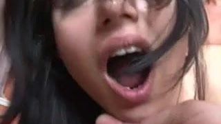 Stunning amateur girlfriend ass fucked with creampie