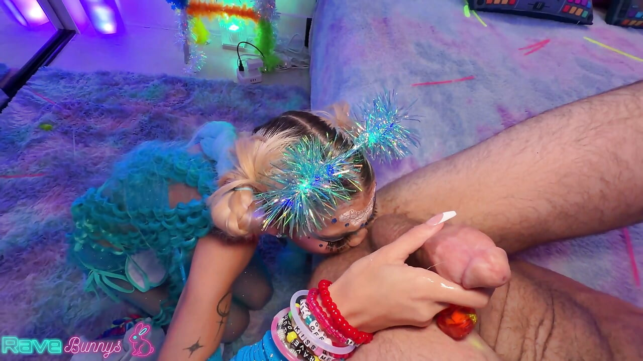 Lilith Grace Rides Brian Omally's Cock with Glow Sticks Packed Inside