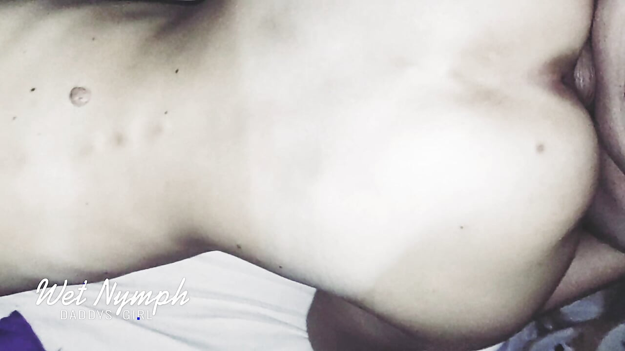 Stepsister taking daddy's fat cock in her tight pussy