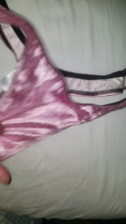 Stroking with some sexy satin thongs