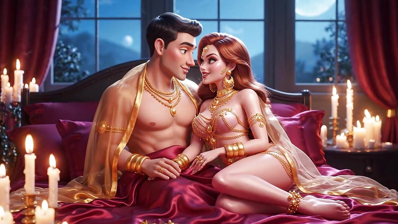 Royal Cartoon Couple Hot Night Passion Compilation - Gold Jewelry Animated Sensual Romance