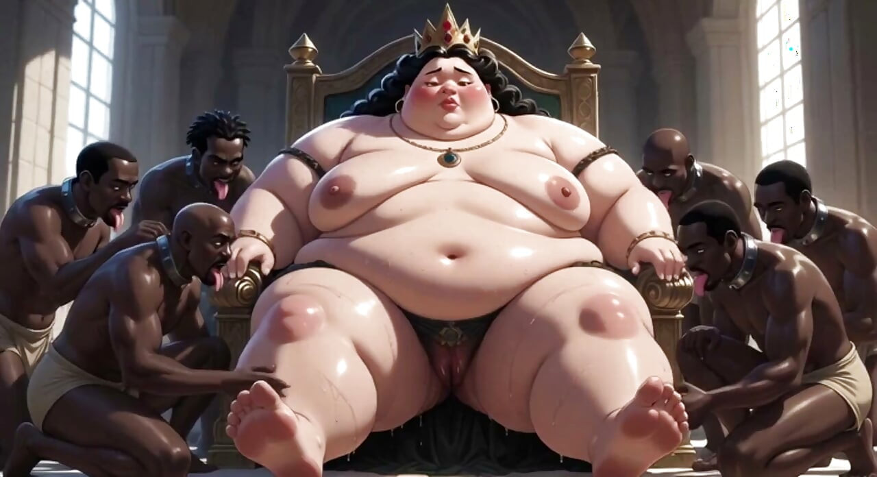 Massiv BBW-mistress fuld krops-tilbedelse - Slaver slikker hende til ekstase