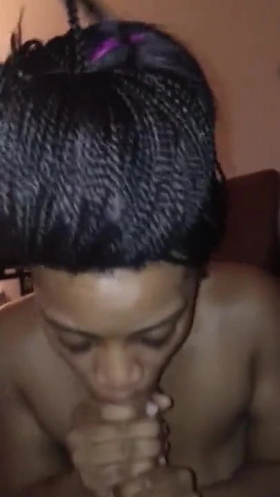 Ebony Lady Blowing Her New Date Sensually - POV