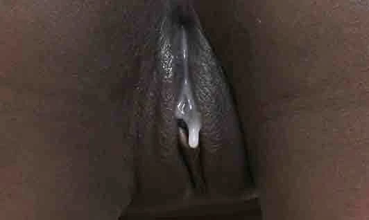 Ebony doggy cum inside pussy