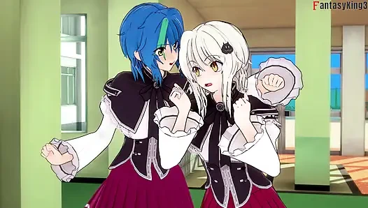 Rias nonton akeno lagi asik ngentot akeno dan xenovia & koneko lesbian - serial dxd ntr madness