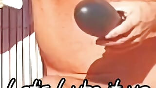 Large Buttplug, Fucking Myself in the Garden