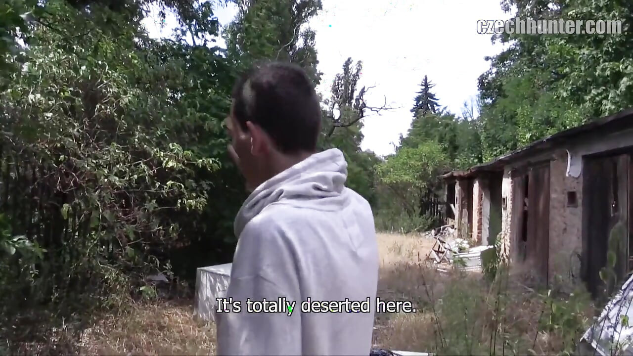 Czech Hunter Offers Broke Bartender 'ca'sh for an Outdoor Blowjob