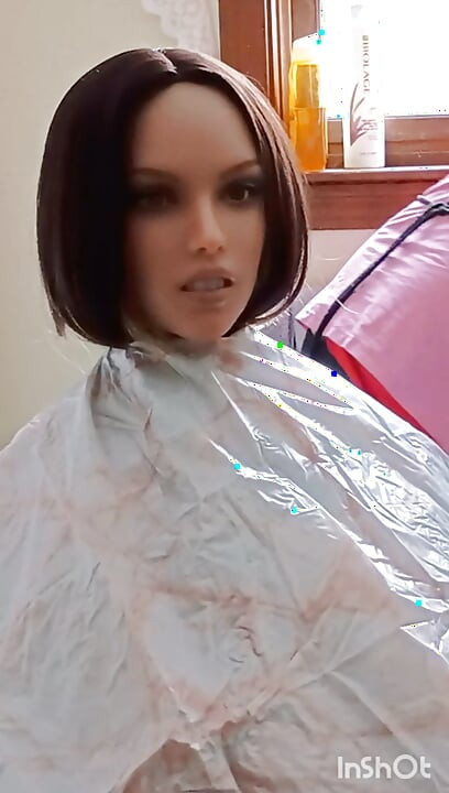 Lauren's shampoo cape fetish adventure, she wears them all