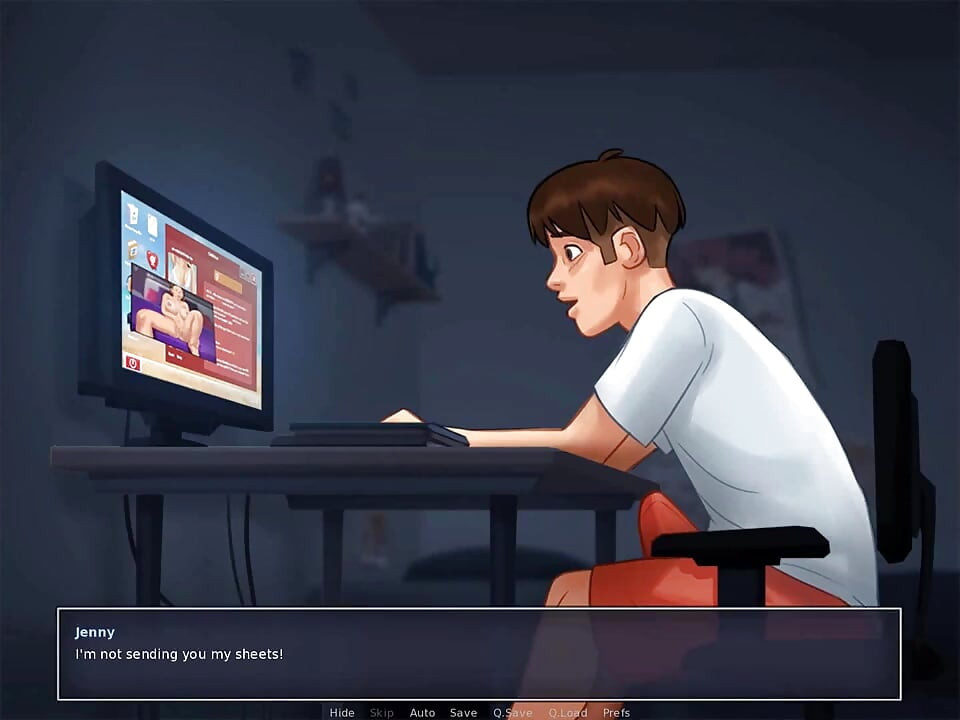 Summertime saga: stepbrother watching porn videos of his stepsister on his computer ep 70