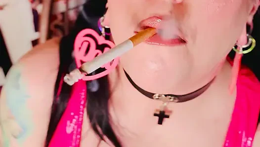 18 Rings & Latex Gloves! Miss Tina Snua Smoking 2 Cork Cigarettes For Her Glove Fan! - Smoker OMI OME Snap Inhales Drifting