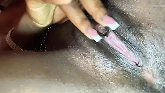 Hot babe blackgurl234 caressing her pussy till she squirt