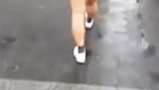 Asian girl walking