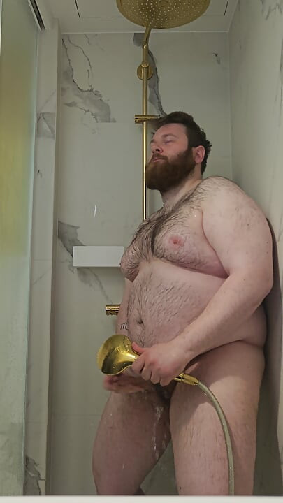 Chub showering in Poland