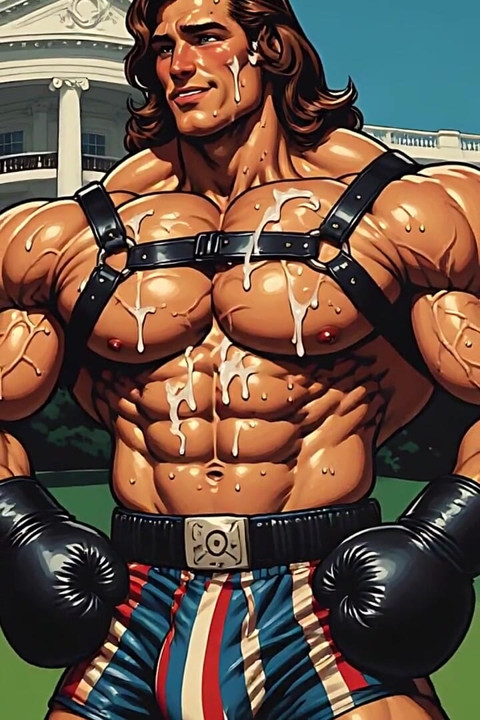 Cum Covered Muscle Men Art