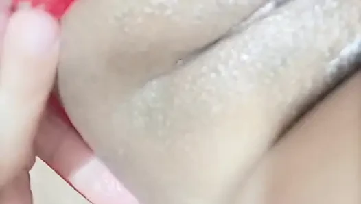The stepsister's virgin pussy, I tease her with my huge cock and my tip
