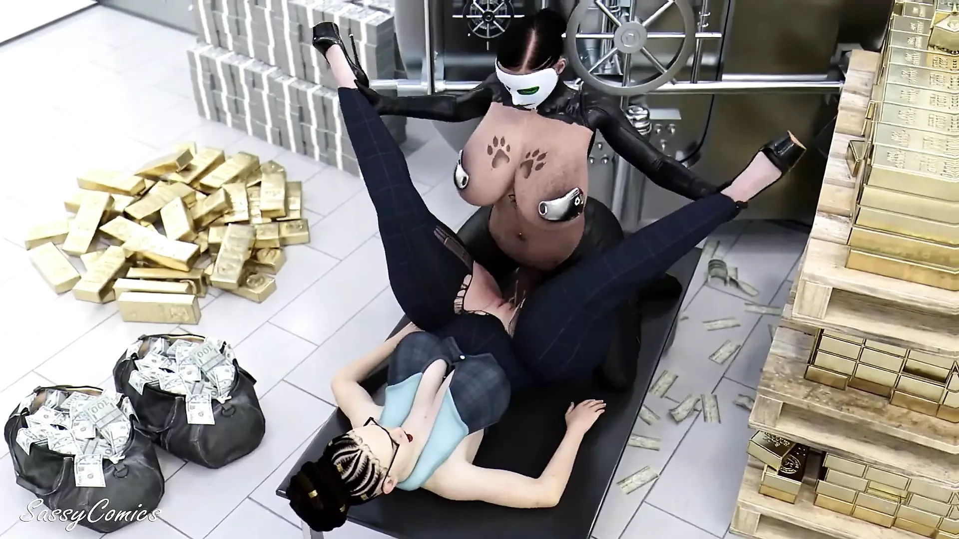 Horny Thief Anal Fuck Bank Manager After Robbing the Vault - Sassycomics