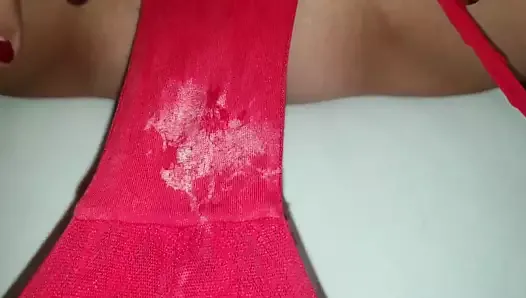 Parpadeando mi flujo vaginal cremoso bragas húmedas y sucias