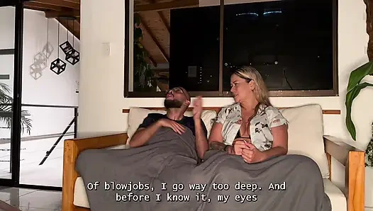 My horny brother-in-law is staying over, so I decide to ride his big, hairless cock with my MILF pussy until it's full of cum!