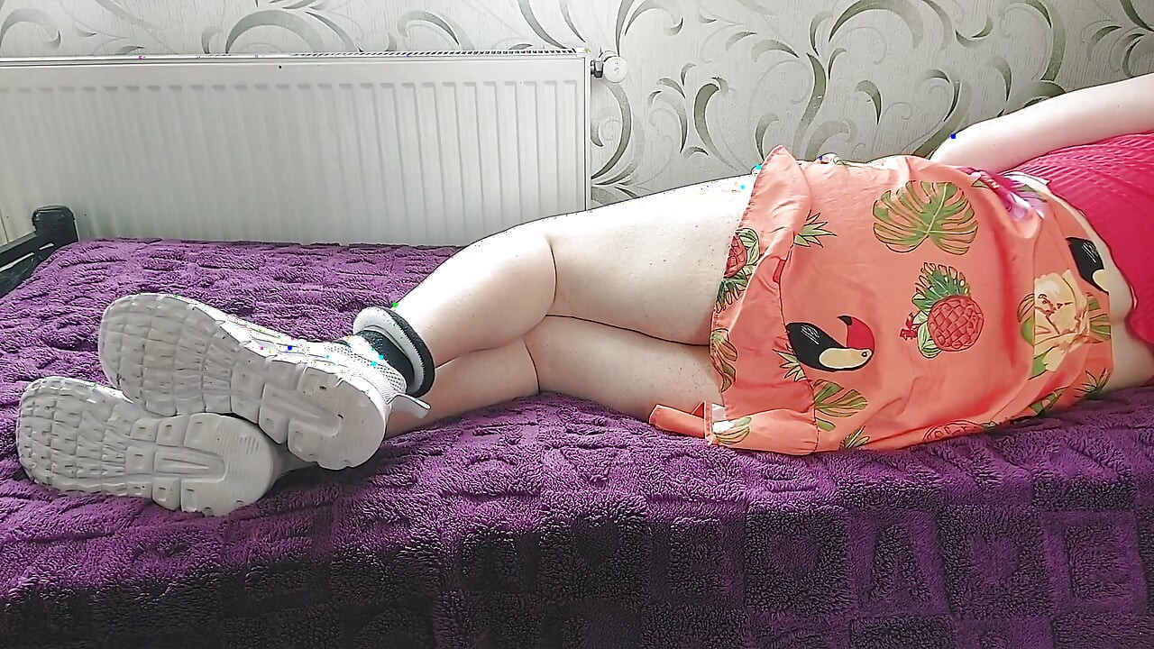 How Femboys Bed Time in Feminine Outfit White Pretty Young Sissy