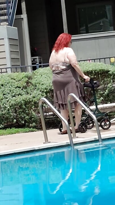 Summer Has Arrived! Time for the First Visit to the Pool Sexy Big Nurse Vicki Style!