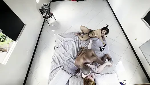 TWO LESBIAN GIRLS SUCK AND FUCK EACH OTHER IN FRONT OF ME I FUCK THEM BOTH