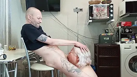 I Fill My Mother-in-law's Mouth with Hot Thick Cum and She Swallows