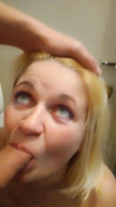 Oral sex in bathroom.