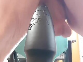 Huge 87mm bullet going all the way in and stretching the anus for the next toys.  Session 095. 20230825