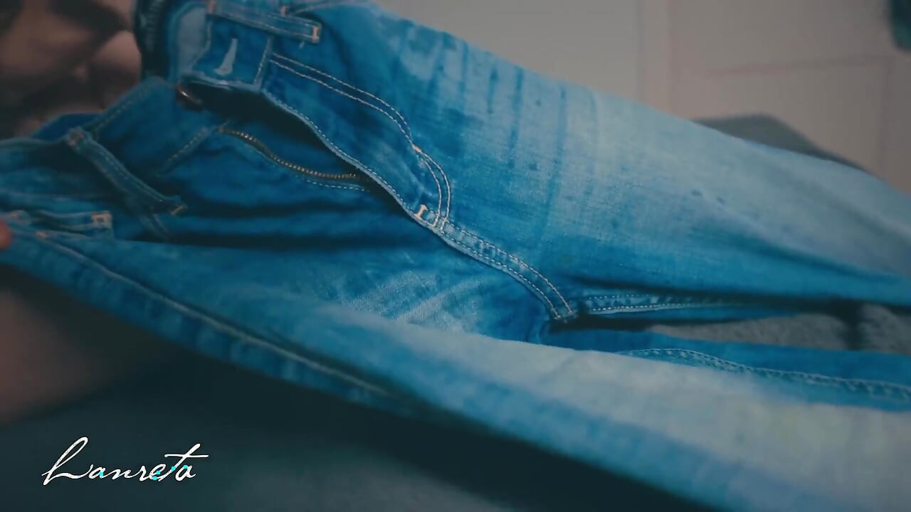 Wild Tight Jeans Foreplay. Squirting Pussy. Button Licking