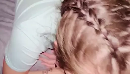 Sneaky Link with a White Slut Who Gags and Slurps BBC