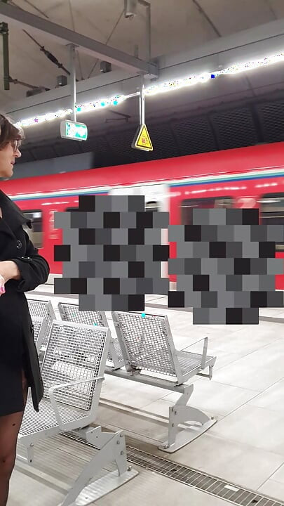 Naked in the subway station
