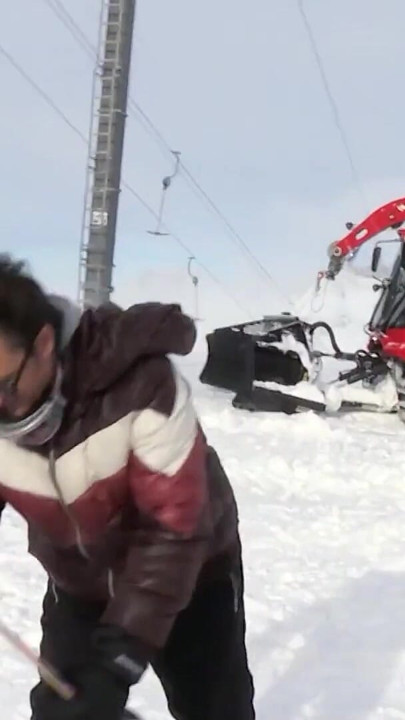 German Mature Wife Julia Pink give risky Blowjob to Conny Dachs at Public Ski-Lift at Holiday Resort | Clip 1