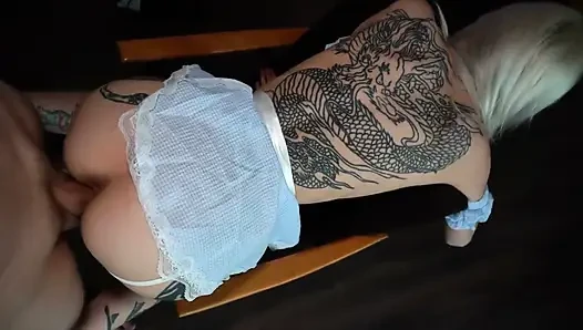 Cleaning Chick Chugs Cum