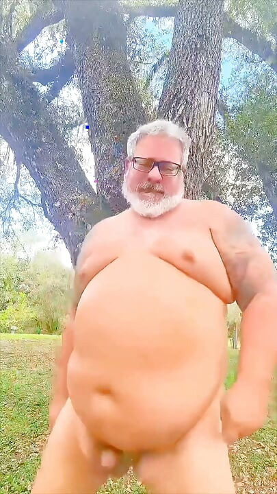 Naked Dancing Bear in the Wilderness Showing His Hole