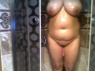 My wife in the shower