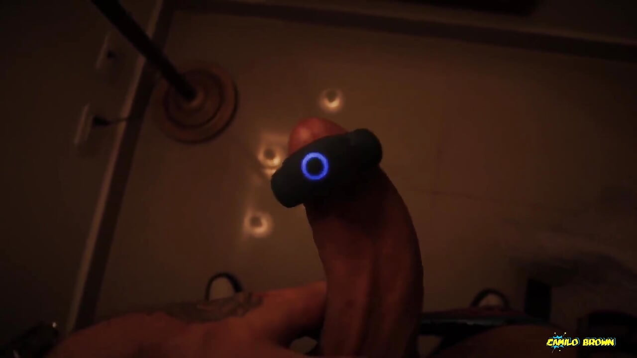 Big Uncut Cock Sex Demon Handsfree Vibrator Masturbation Cum on Mirror
