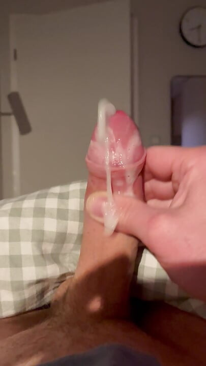 Onani med tjock cumshot