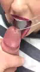 Cum in mouth for Russian bitch