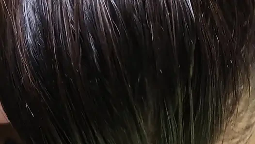 Real Russian couple's blowjob, cum on ass and after blowjob washing