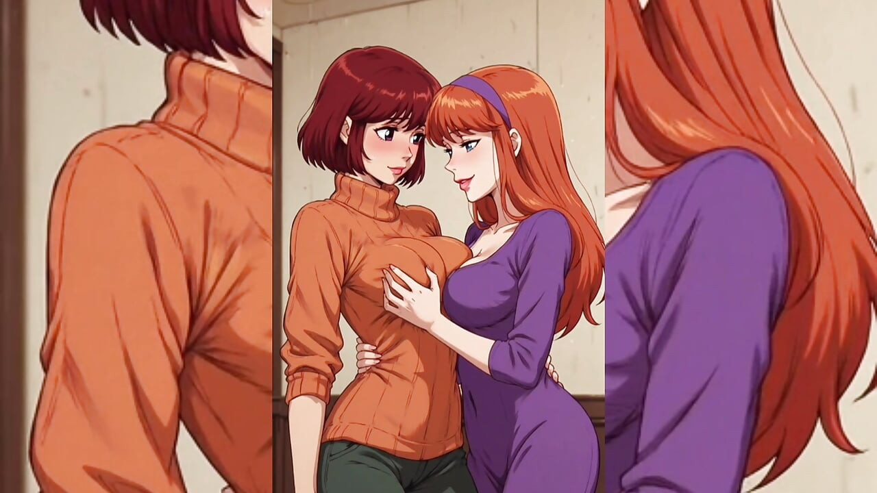 AI Toon Lesbian Super Dziwki - Całowanie języka Humping group Softcore