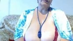 Huge tits granny in big decollete