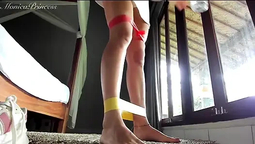 Latihan yoga, seks anal, menggoda pantat, bugil, ganti baju