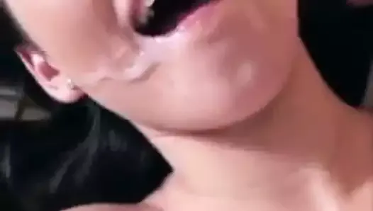 Hot babe gets fucked with cum on face