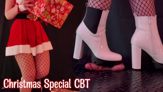Christmas CBT in Dangerous Boots with Tamystarly - Ballbusting, Bootjob, Shoejob, Femdom
